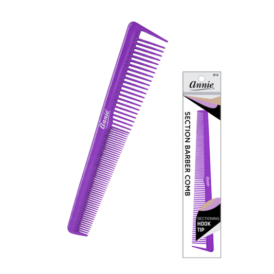 Annie Section Barber Comb with Hook Tip, 1 Count, Assorted Annie International, Inc.