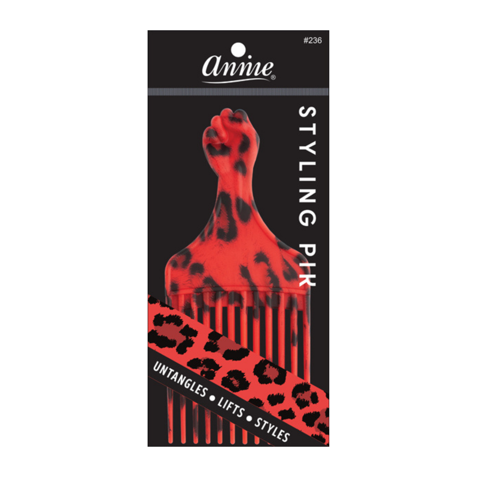 Annie Fist Styling Plastic Pik Leopard and Zebra Asst. Annie International, Inc.