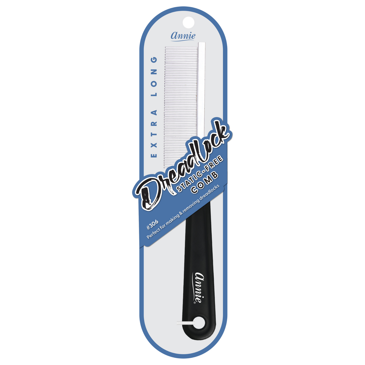 Annie Dreadlock Comb Extra Long, 1 Count, Black Annie International, Inc.