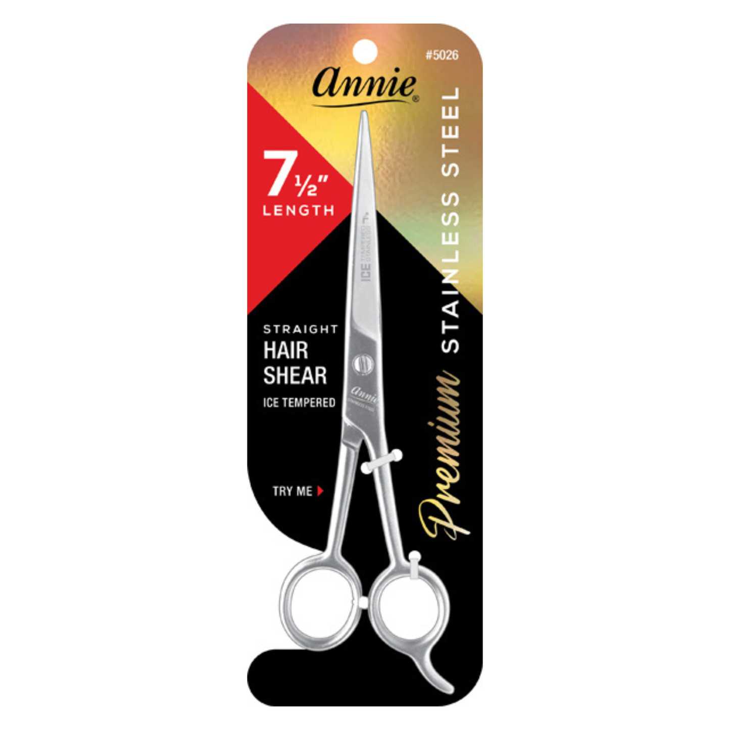 Annie Ice Tempered Stainless Steel Hair Shears 7.5 Inch, 1 Count, Silver Annie International, Inc.