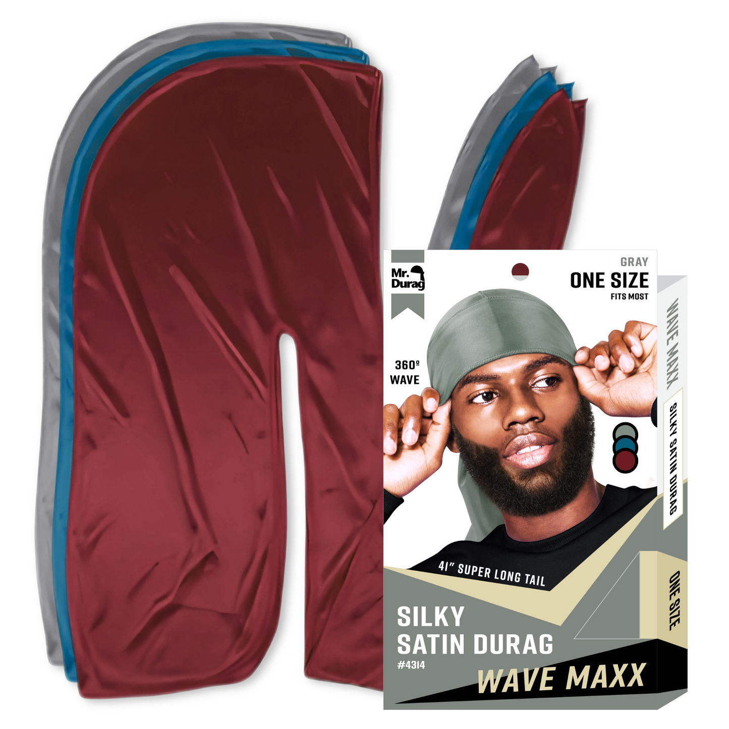 Mr. Durag Wave Maxx Silky Satin Durag, 1 Count, Assorted Colors Annie International, Inc.