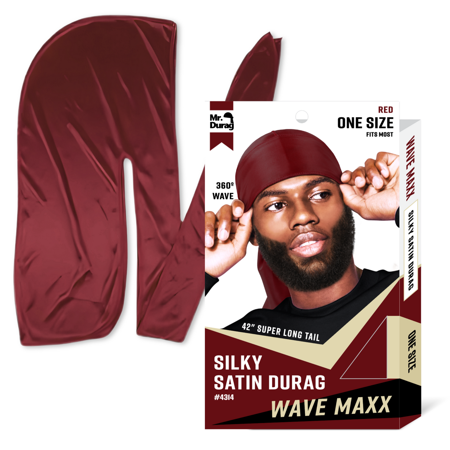 Mr. Durag Wave Maxx Silky Satin Durag, 1 Count, Assorted Colors Annie International, Inc.