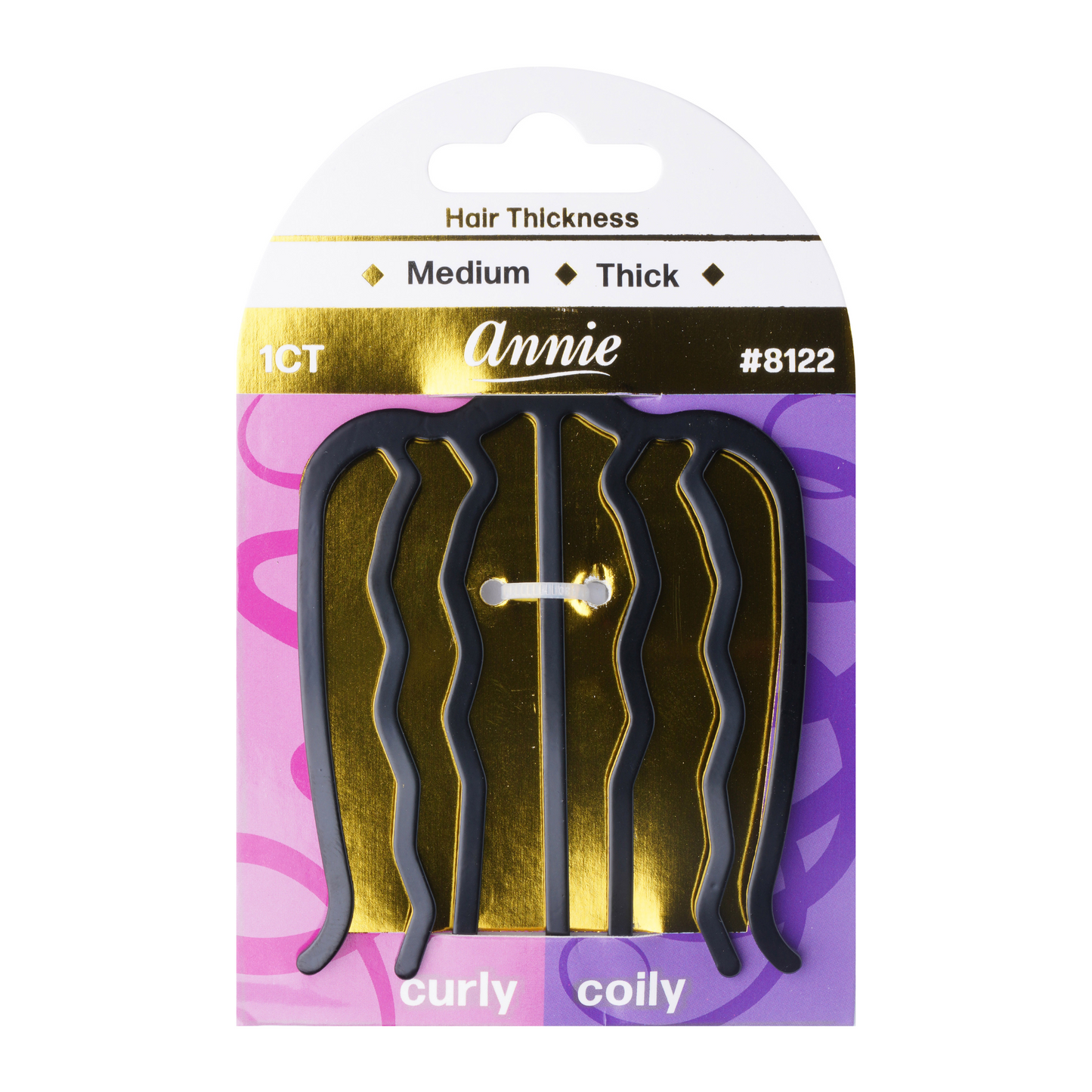 Annie Hair Fork Pin Medium, 1 Count, Black Annie International, Inc.