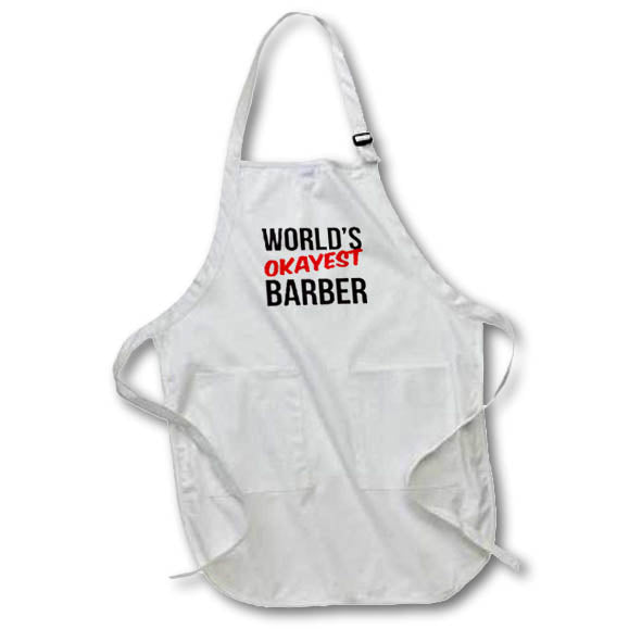 Apron - Worlds Okayest Barber 3dRose