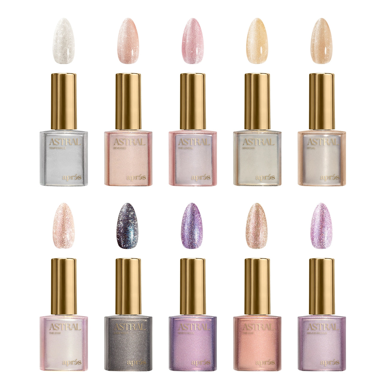 *Shimmery Cat Eye - Astral Gel Couleur, 10pcs Set Lunali Nail Supply