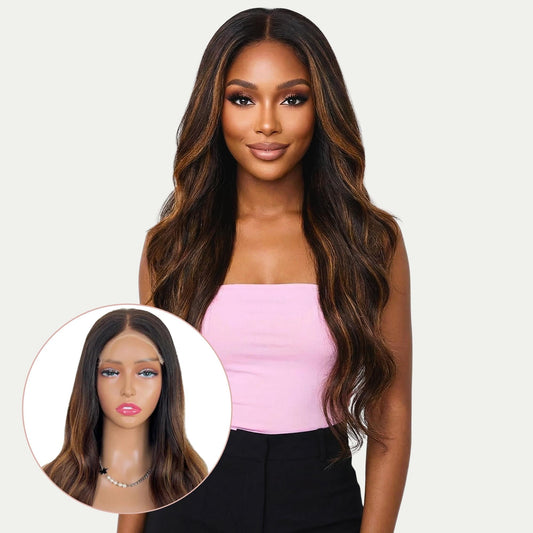 Raw Ava Glueless 5x5 HD Lace Professionally Colored 100% Human Hair Closure Wig Private Label