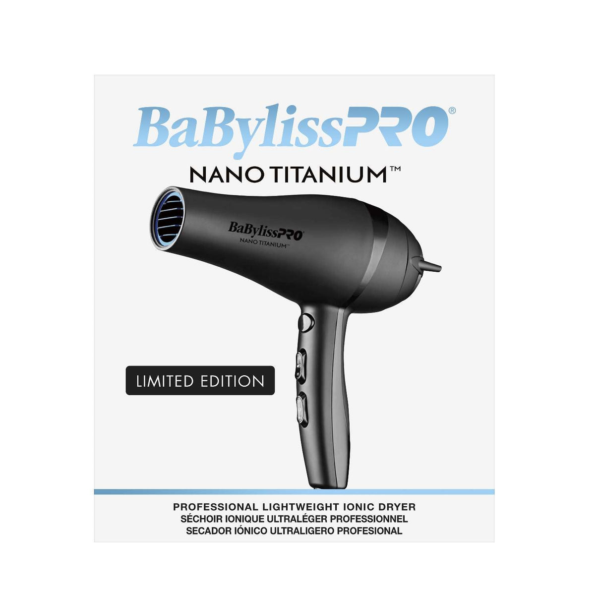 Babyliss Nano Titanium Dryer Mid-Size Blue/Black Limited Edition My Beauty Site Pro