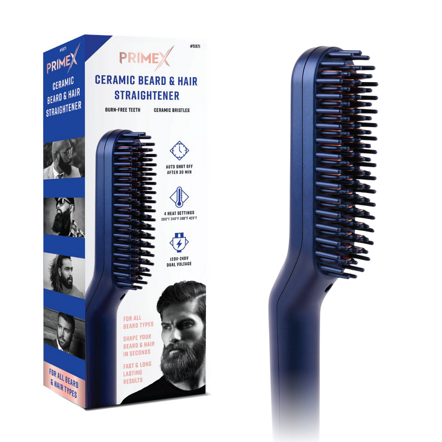 PrimeX Ceramic Beard & Hair Straightener Blue Annie International, Inc.