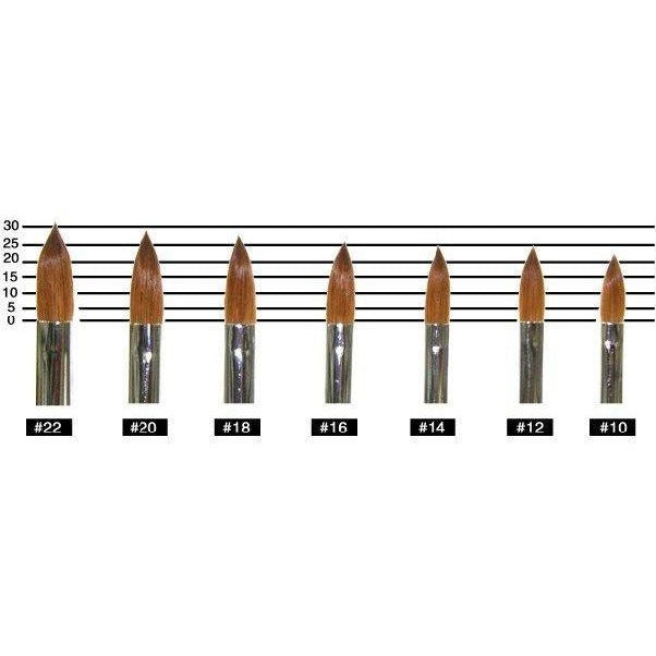 Medicool - Kolinsky Acrylic Brushes - Wood Handle #20 Queen Nails & Beauty Supplies
