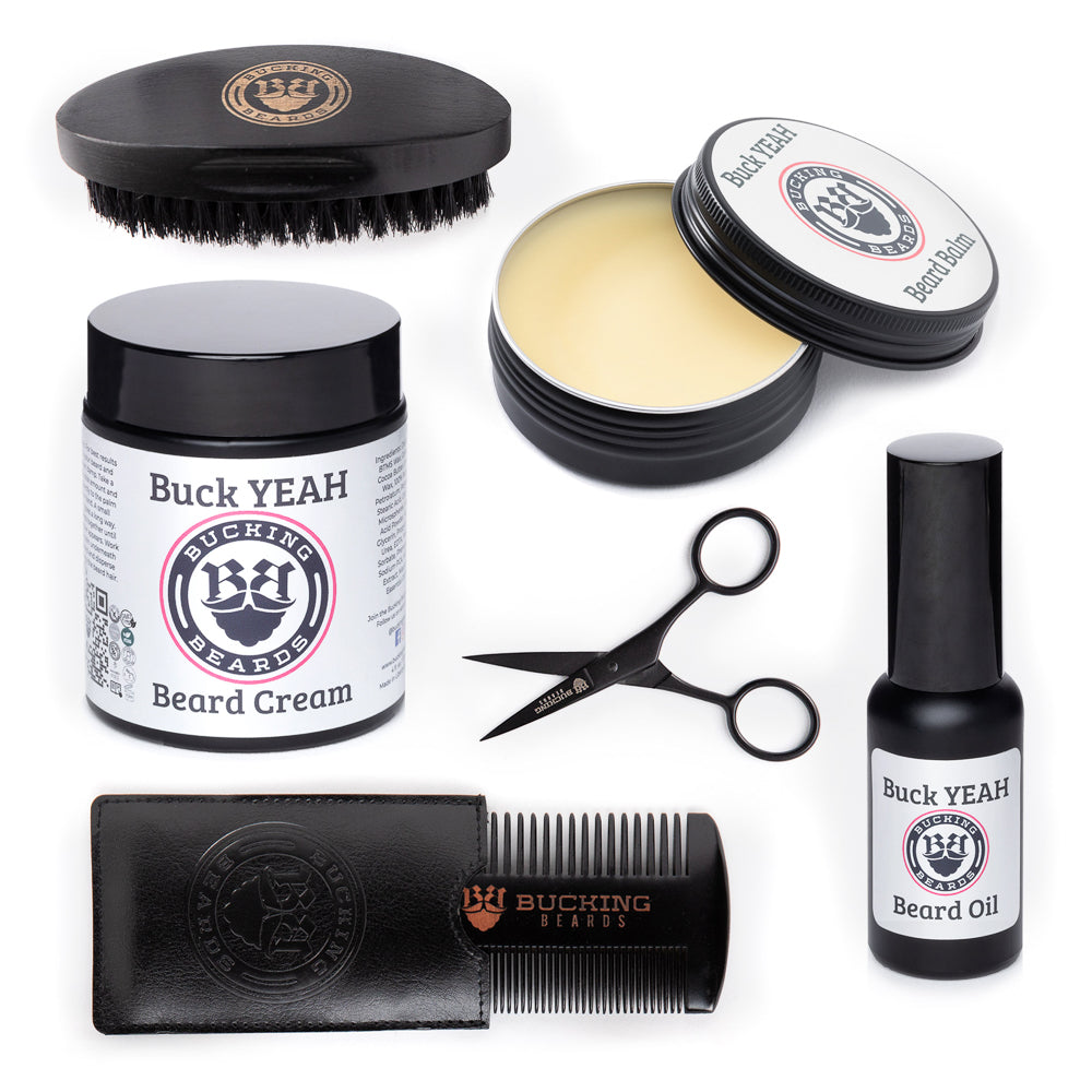 Men’s Grooming Essentials Bundle – Beard Balm, Cream, Oil & Grooming Kit (Gluten-Free, Vegan) EpiLynx