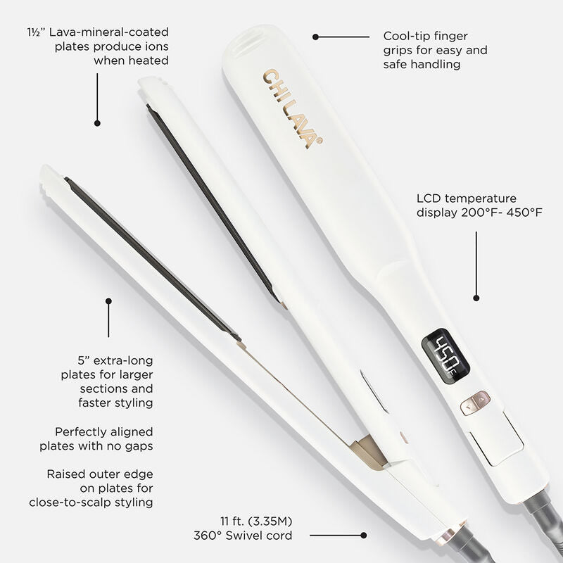 CHI LAVA STYLING IRON 1.5" - WHITE (#GF0096) N.O.S. Barber Supply