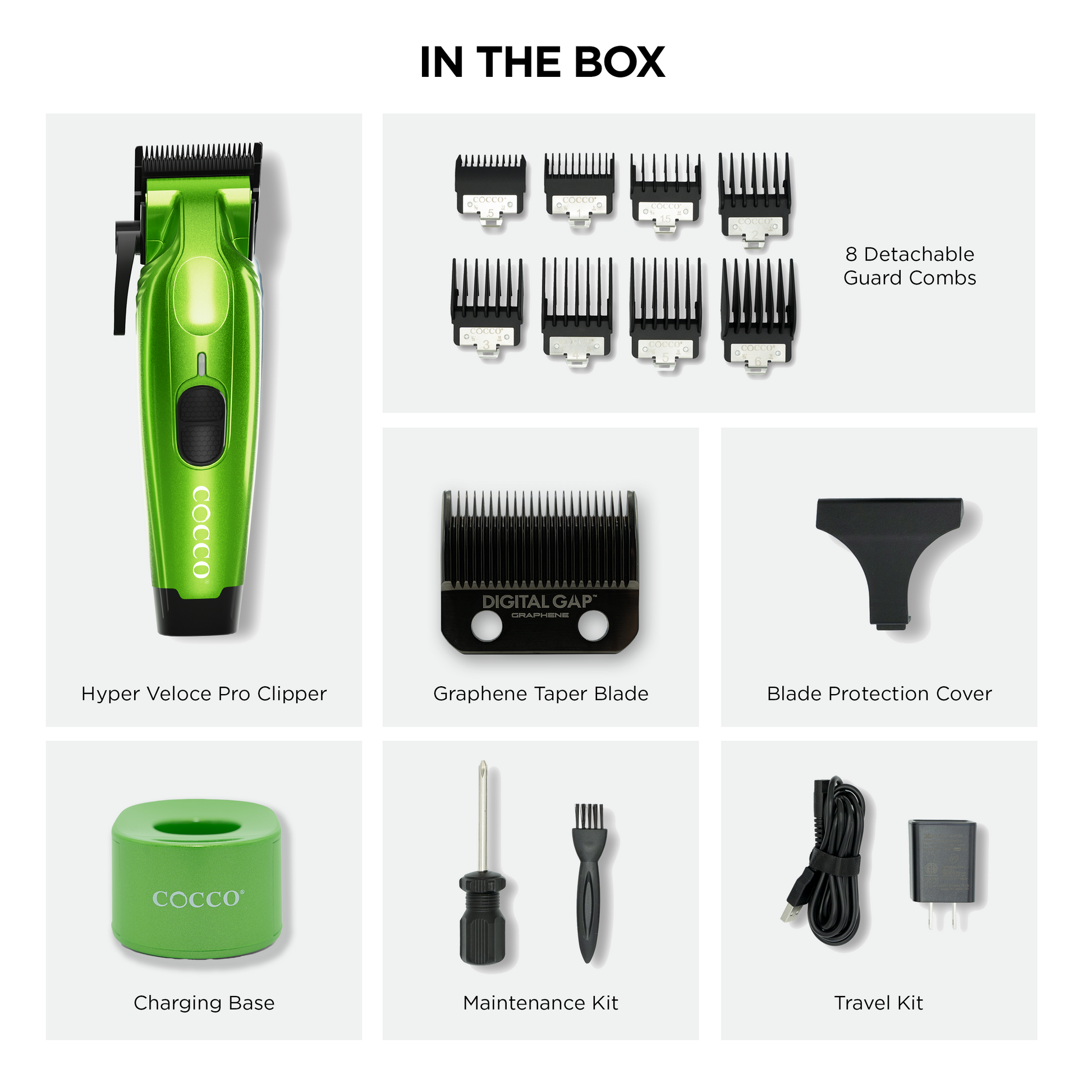 COCCO® Hyper Veloce Pro Clipper (Green) Cocco Hair Professional