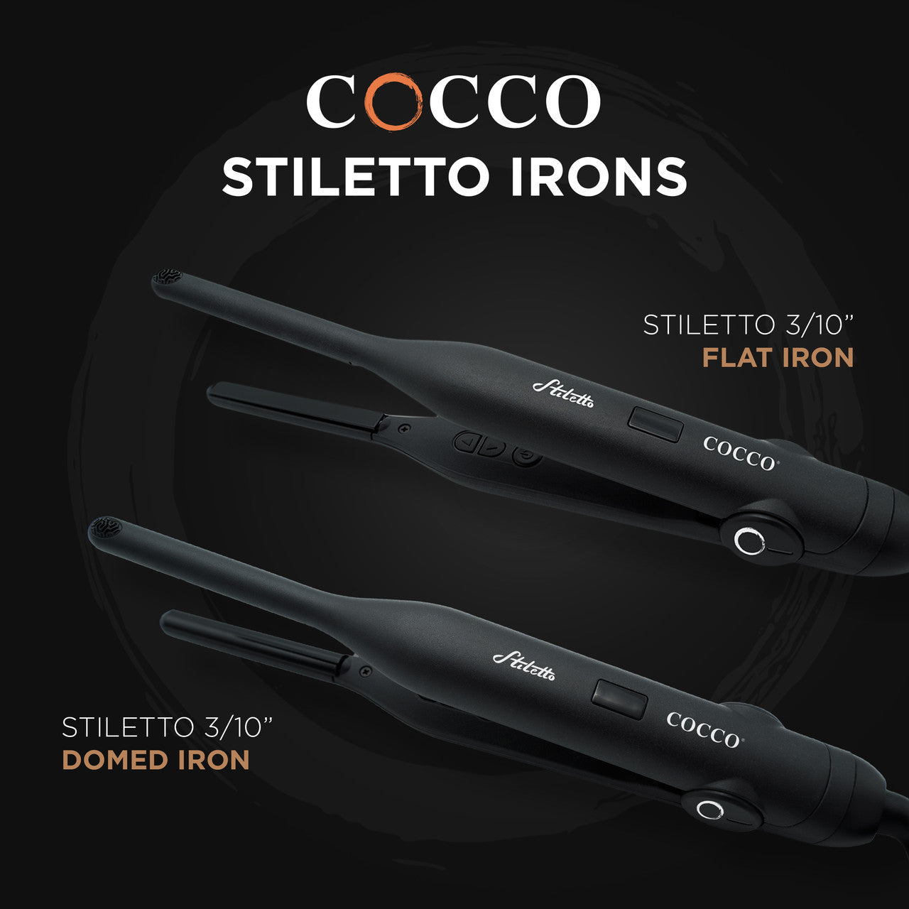 COCCO® Stiletto 3/10" Domed Flat Iron Cocco Hair Professional