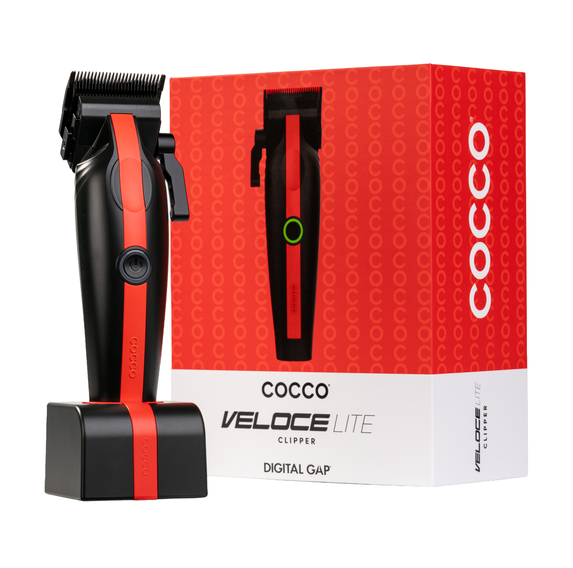 COCCO® Veloce Lite Clipper (Black/Red Stripe) Cocco Hair Professional