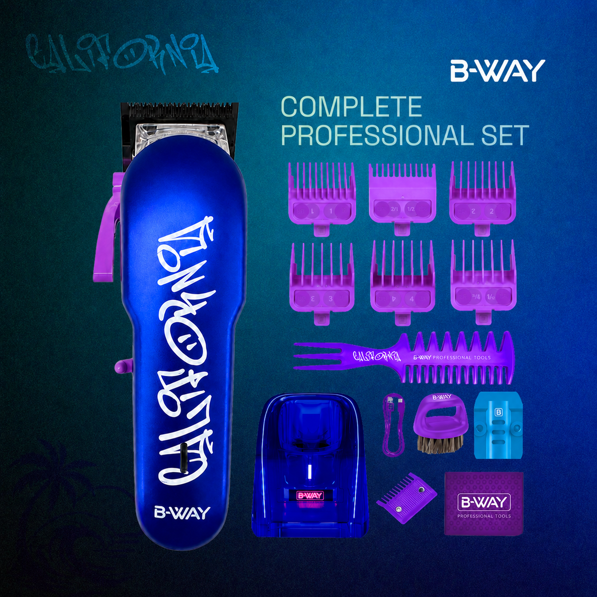 B-WAY NEW California Professional Clipper – 8,200 RPM Fusion DLC RT-Way USA