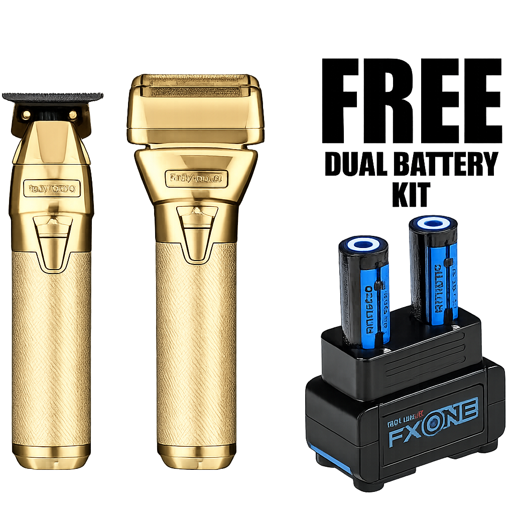 BaBylissPRO FXONE GoldFX Trimmer & Foil Shaver Bundle - Tool Only (FX1FSTGTO) Salon Backbar
