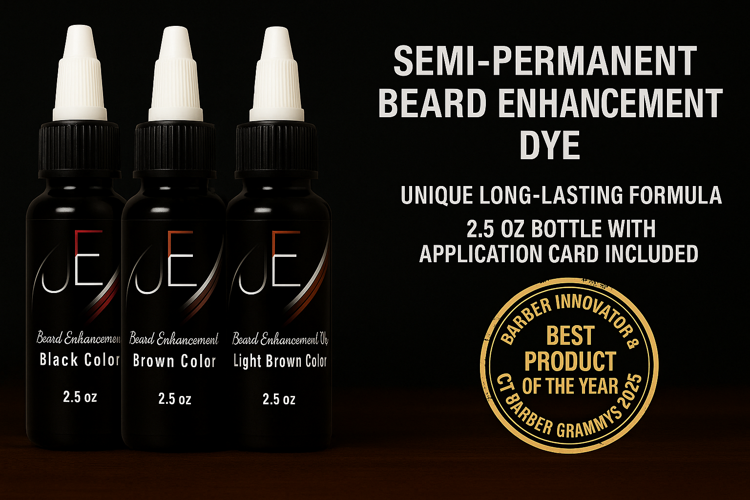 Semi-Permanent Beard Enhancement Dye 2.5 OZ – Professional Barber Color J.E-LINE LLC