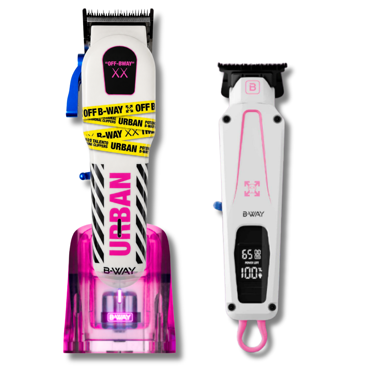 B‑WAY Urban Clipper & CUTZ White Trimmer – 2‑Piece Barber Set RT-Way USA