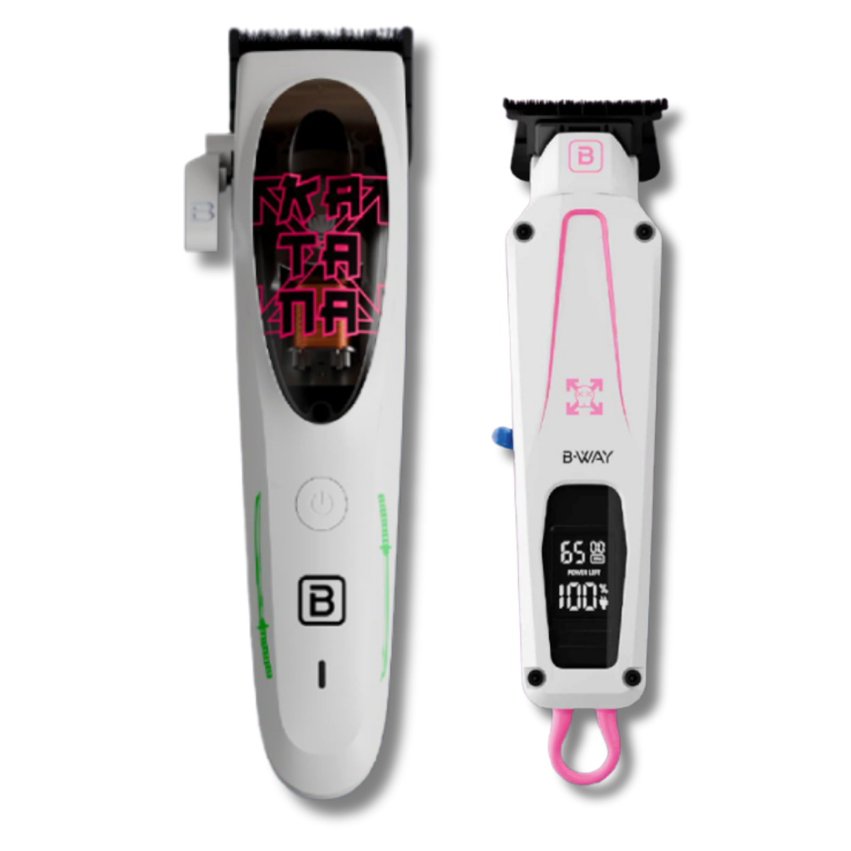 B‑WAY Katana Clipper & CUTZ White Trimmer – 2‑Piece Barber Set RT-Way USA