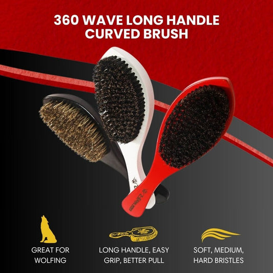 360 Wave Long Handle Curved Brush 26 King Wavy Merch, LLC