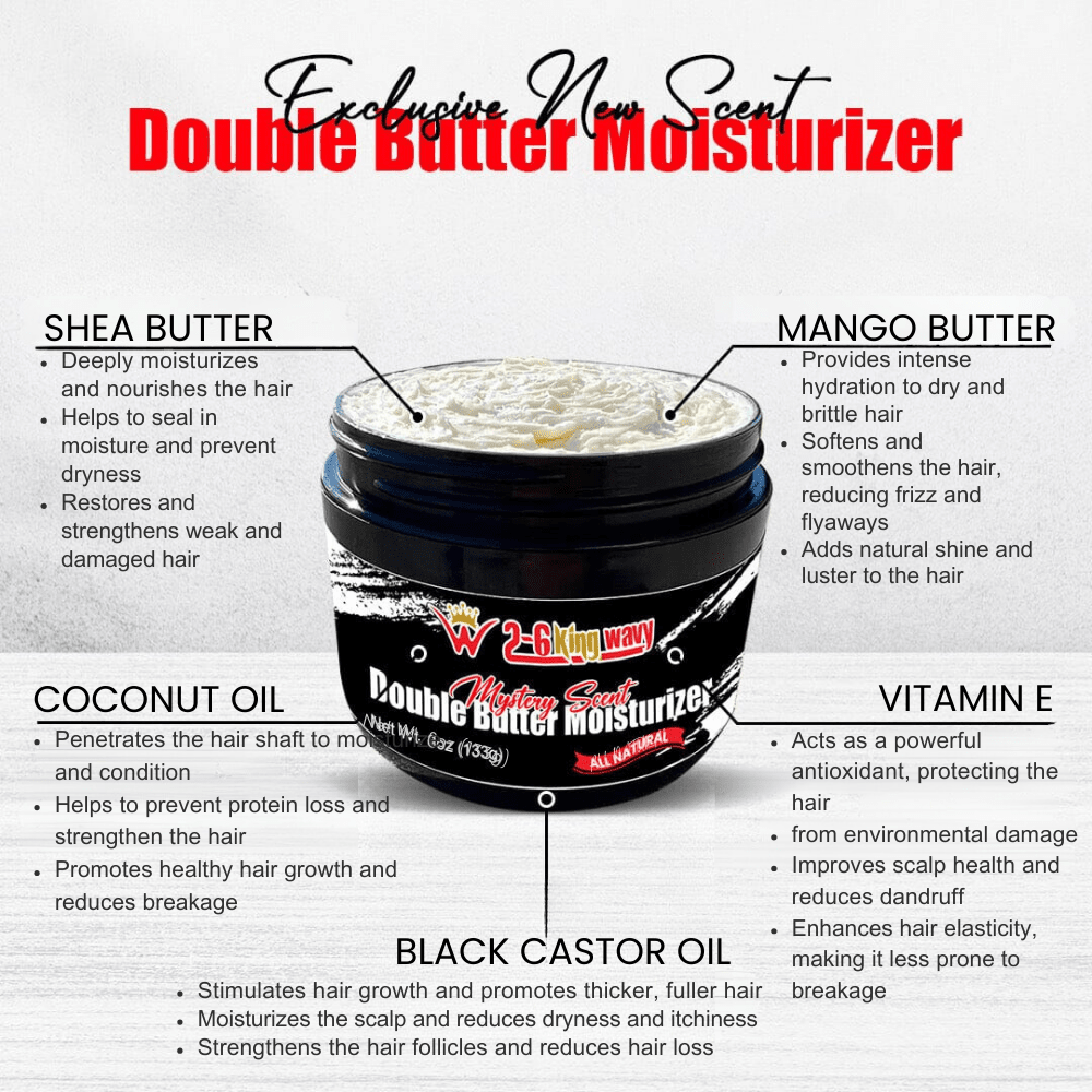 🔥Pre Order 🔥Double Butter Hair Moisturizer for Dry, Coarse Hair 26 King Wavy Merch, LLC