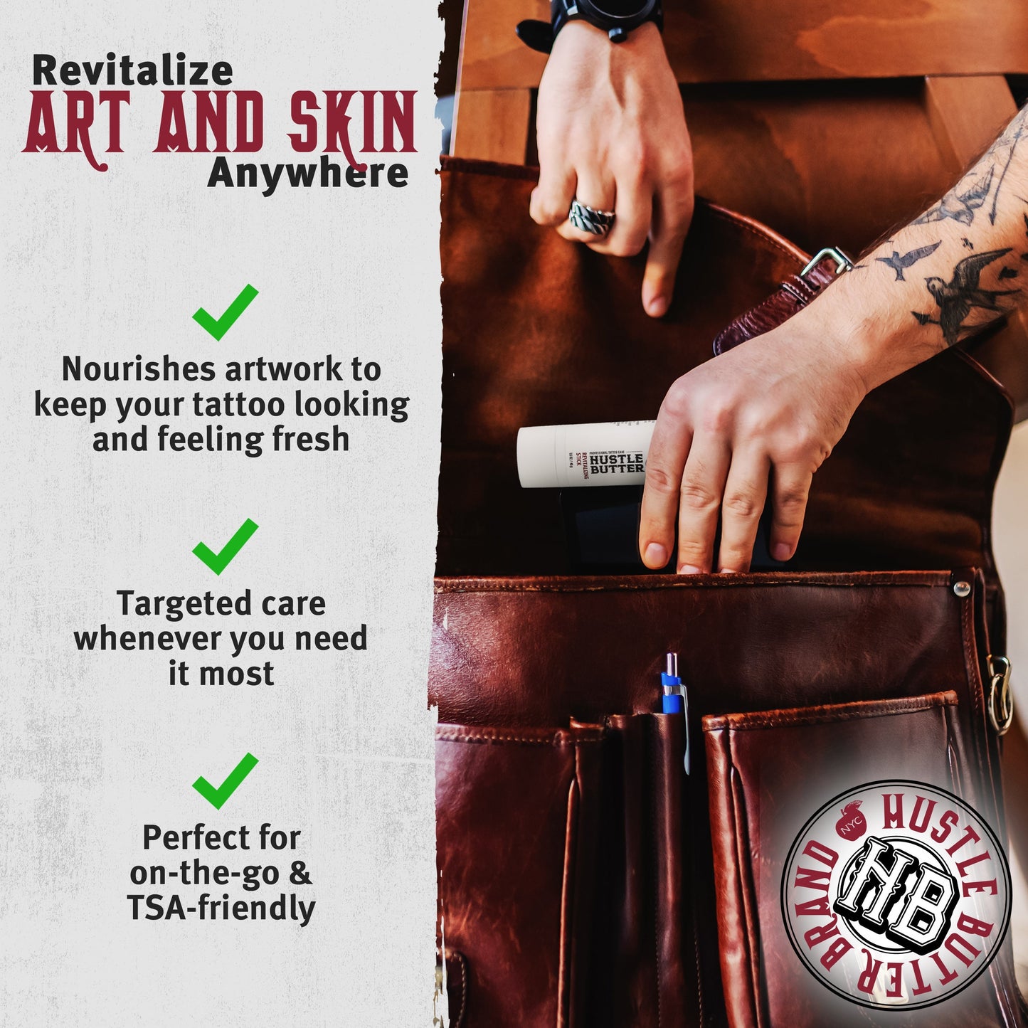 HUSTLE BUTTER REVITALIZING STICK 1.6OZ N.O.S. Barber Supply