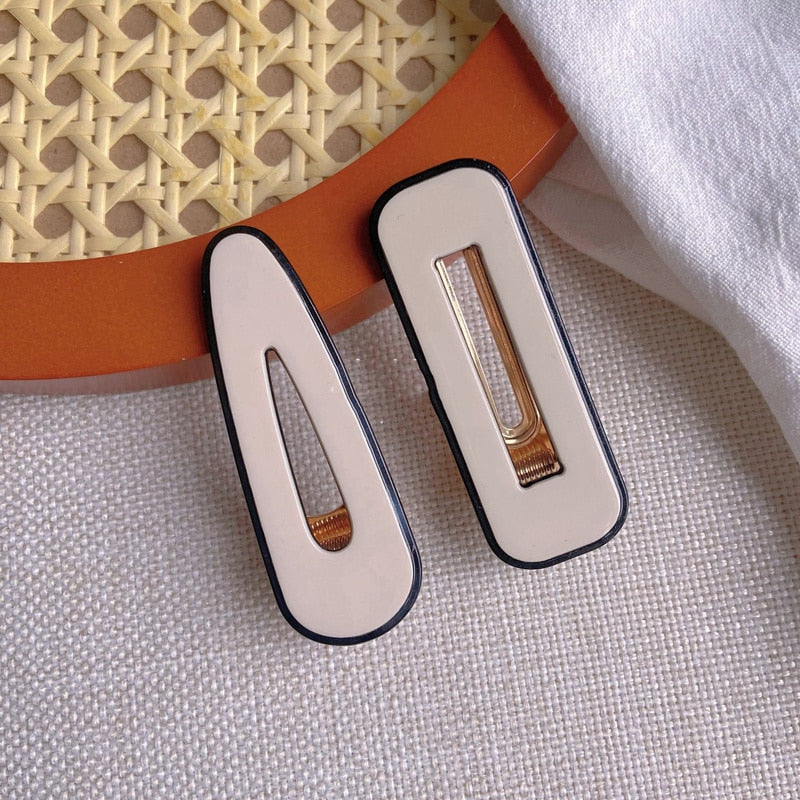 2pc New Kroean Elegant geometric Hairgrip Hair Clips for Girls Women Barrette Vintage Hairpin Crab Haircombs Hair Accessories