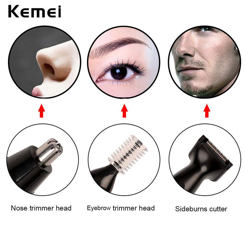 Kemei Fast shaving Men Electric Nose Ear Hair Trimmer Painless Women trimming sideburns eyebrows Beard hair clipper cut Shaver46 American Smart