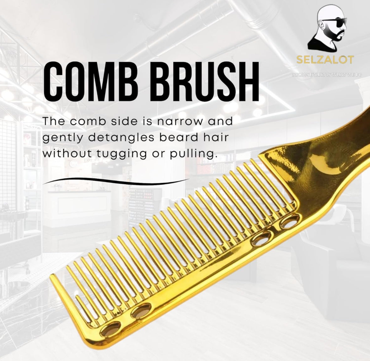 Double-Sided Beard Brush & Beard Comb Barber Brush for Grooming Beard Non-Slip & Sturdy Bristle Brush for Clean Cuts Professional Barber Comb for Beard & Hair Edge Control Brush Barber Accessories Selzalot