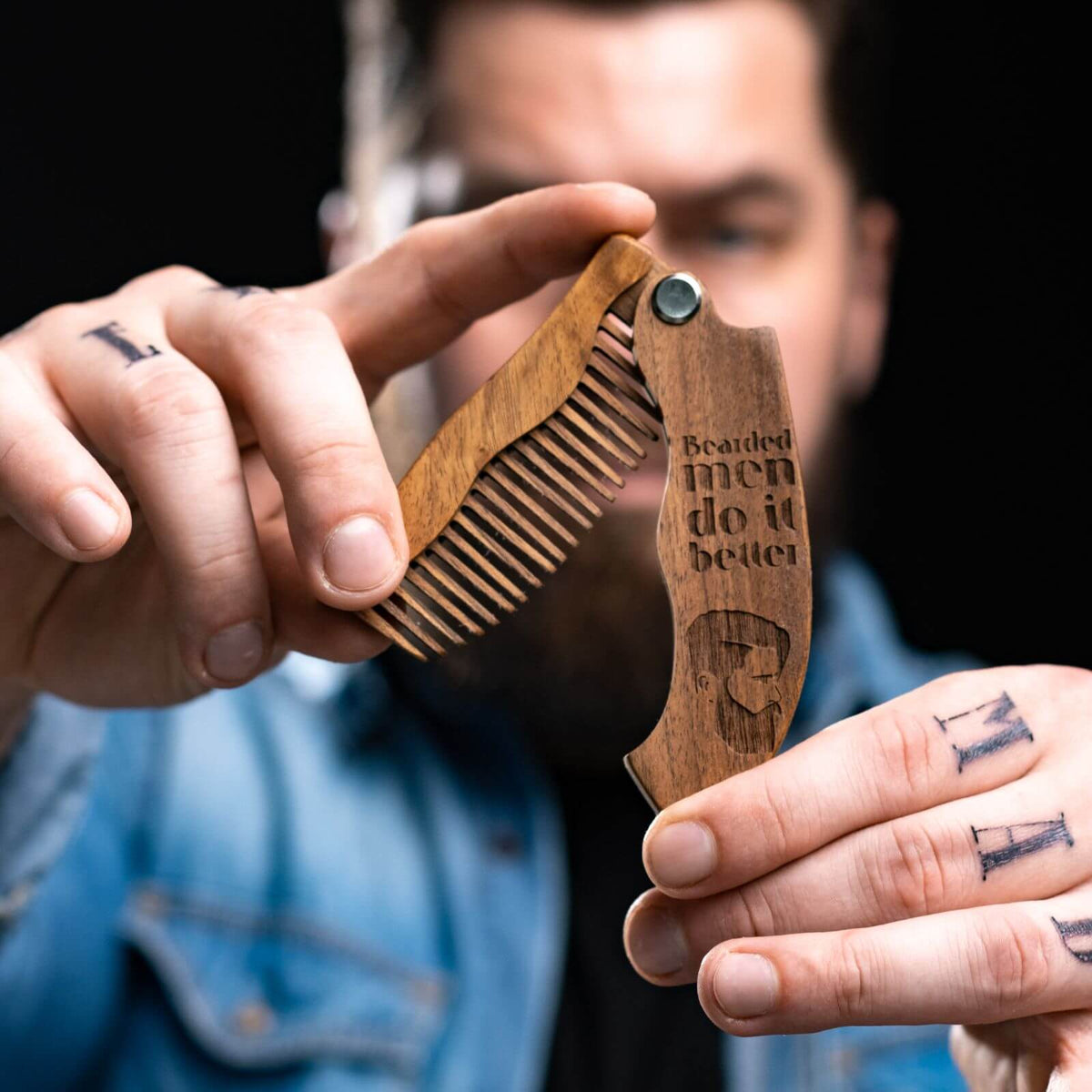 Wooden Beard Comb - Custom Engraving (B2B) Enjoy The Wood B2B