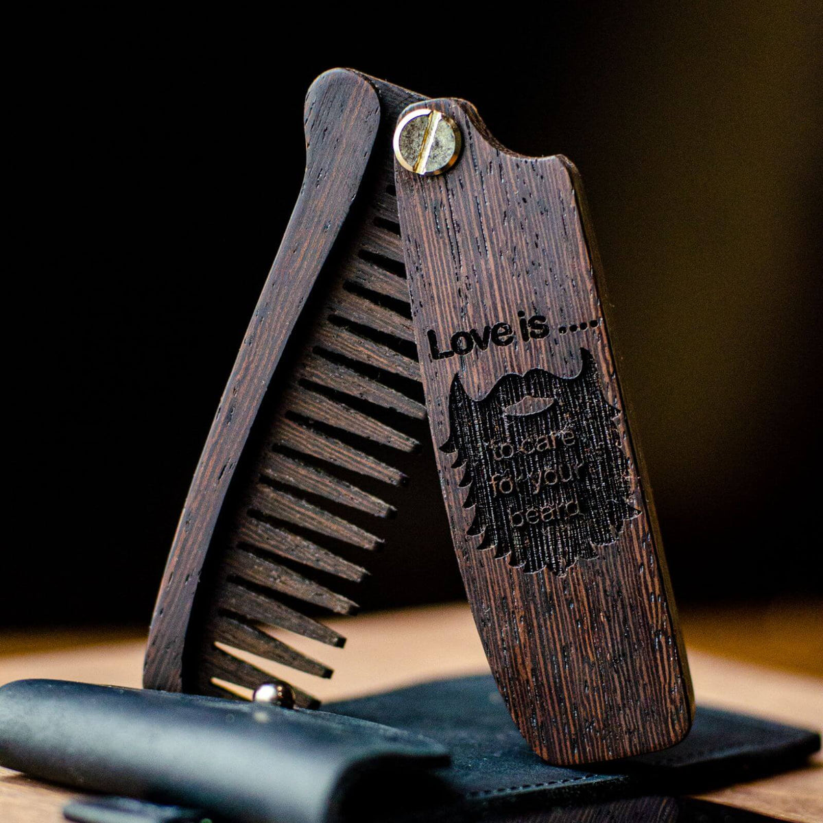 Wooden Beard Comb - Love is (B2B) Enjoy The Wood B2B