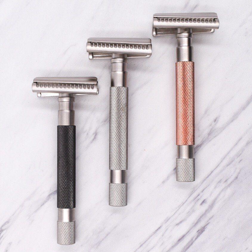 Parker 55SL-RG Rose Gold Semi Slant 3 Piece Safety Razor Pasteur Pharmacy