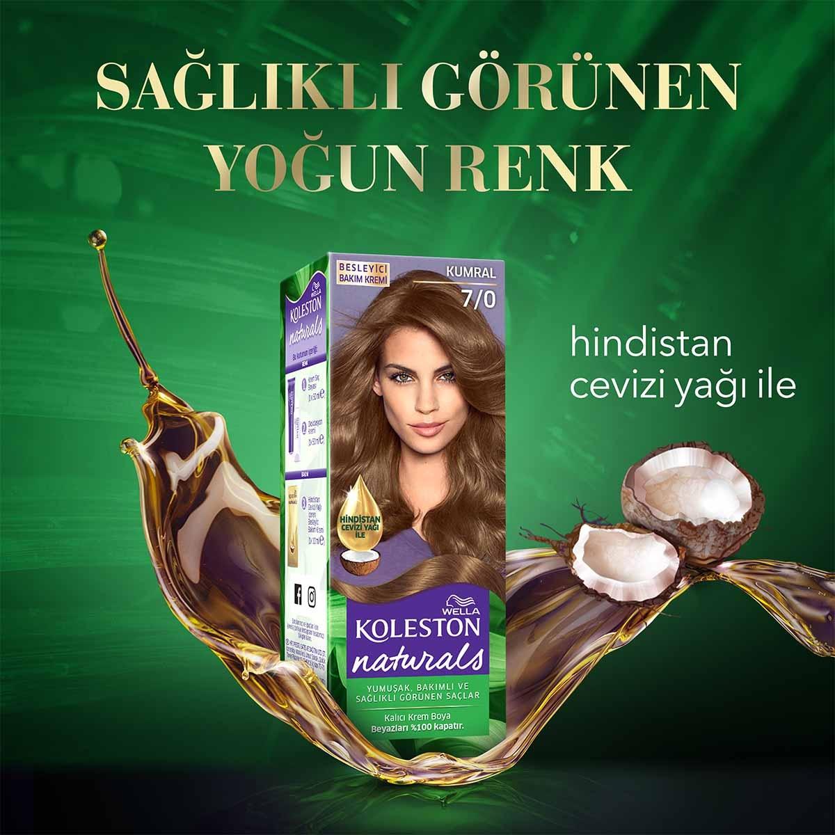 Wella Koleston Naturals Hair Color 7/0 - Rich Color & Nourishing Formula for Women and Teens | 1.7 fl oz Beauty Care Bag