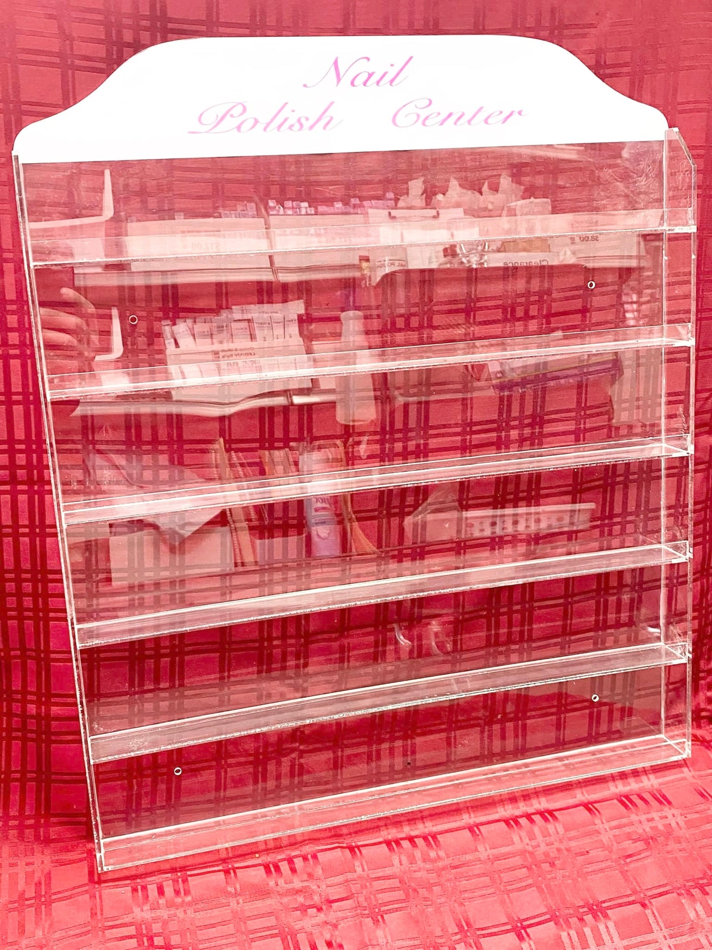 Polish Wall Rack - Acrylic Display - (90 bottle)(W/Header)