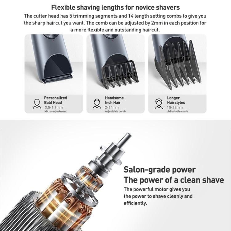 Original Xiaomi Mijia Hair Trimmer Clipper 2 Professional Clippers Titanium Alloy Blade Rechargeable Barber(Grey) Salrog (Powered by Solnuance)