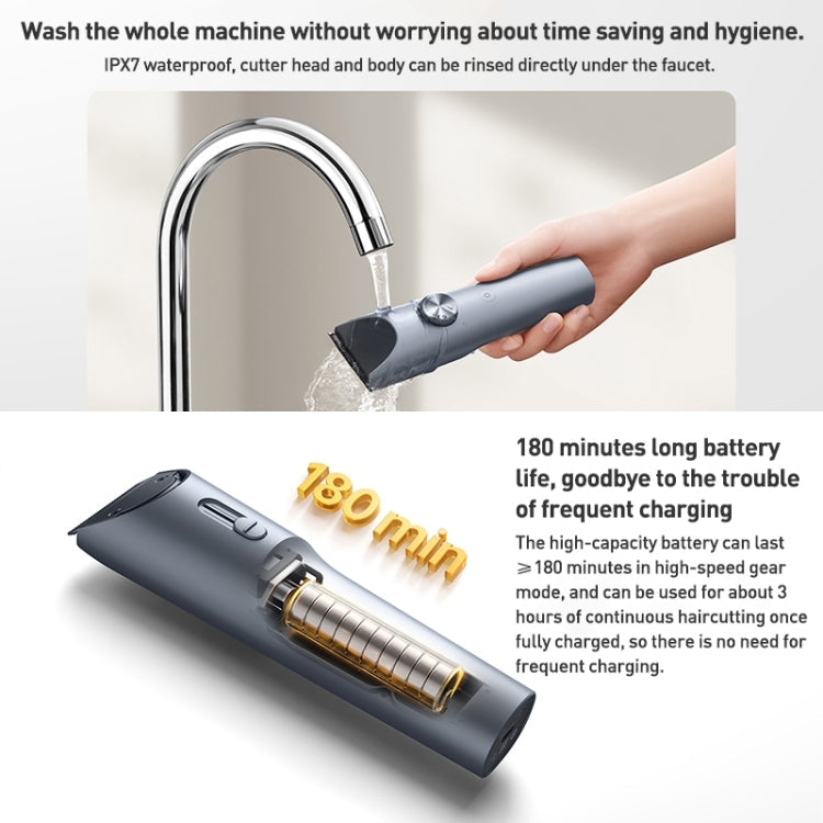 Original Xiaomi Mijia Hair Trimmer Clipper 2 Professional Clippers Titanium Alloy Blade Rechargeable Barber(Grey) Salrog (Powered by Solnuance)