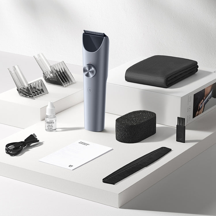 Original Xiaomi Mijia Hair Trimmer Clipper 2 Professional Clippers Titanium Alloy Blade Rechargeable Barber(Grey) Salrog (Powered by Solnuance)