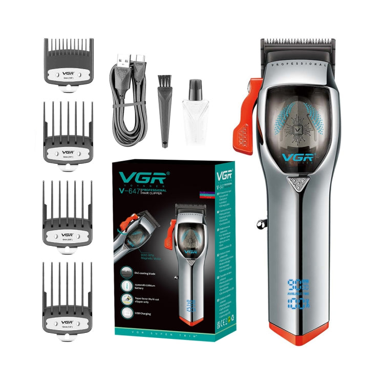 VGR V-647 5W USB LED Digital Display Magnetic Motor Electric Hair Clipper Salrog (Powered by Solnuance)