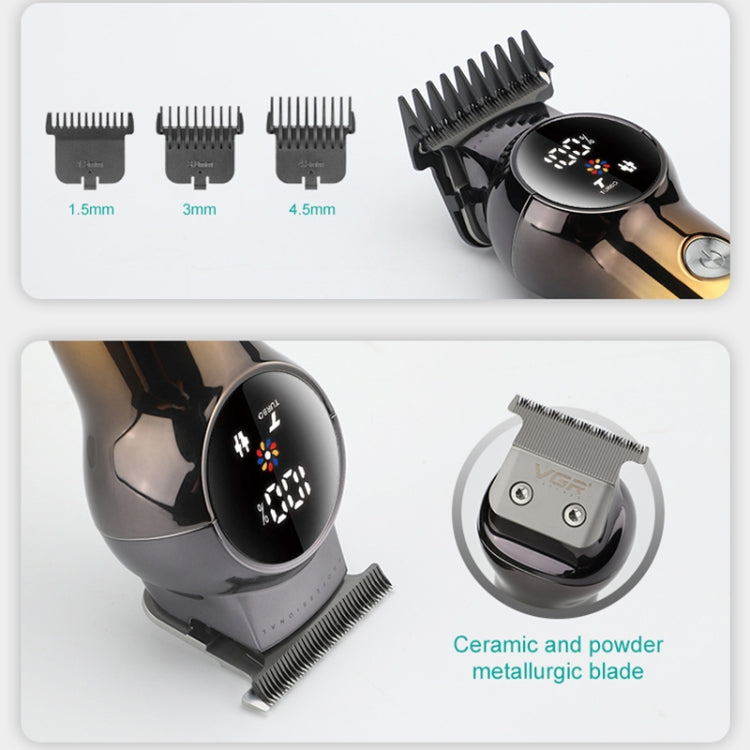 VGR V-989 5W USB Digital Display Gradient Trimming Hair Clipper Salrog (Powered by Solnuance)