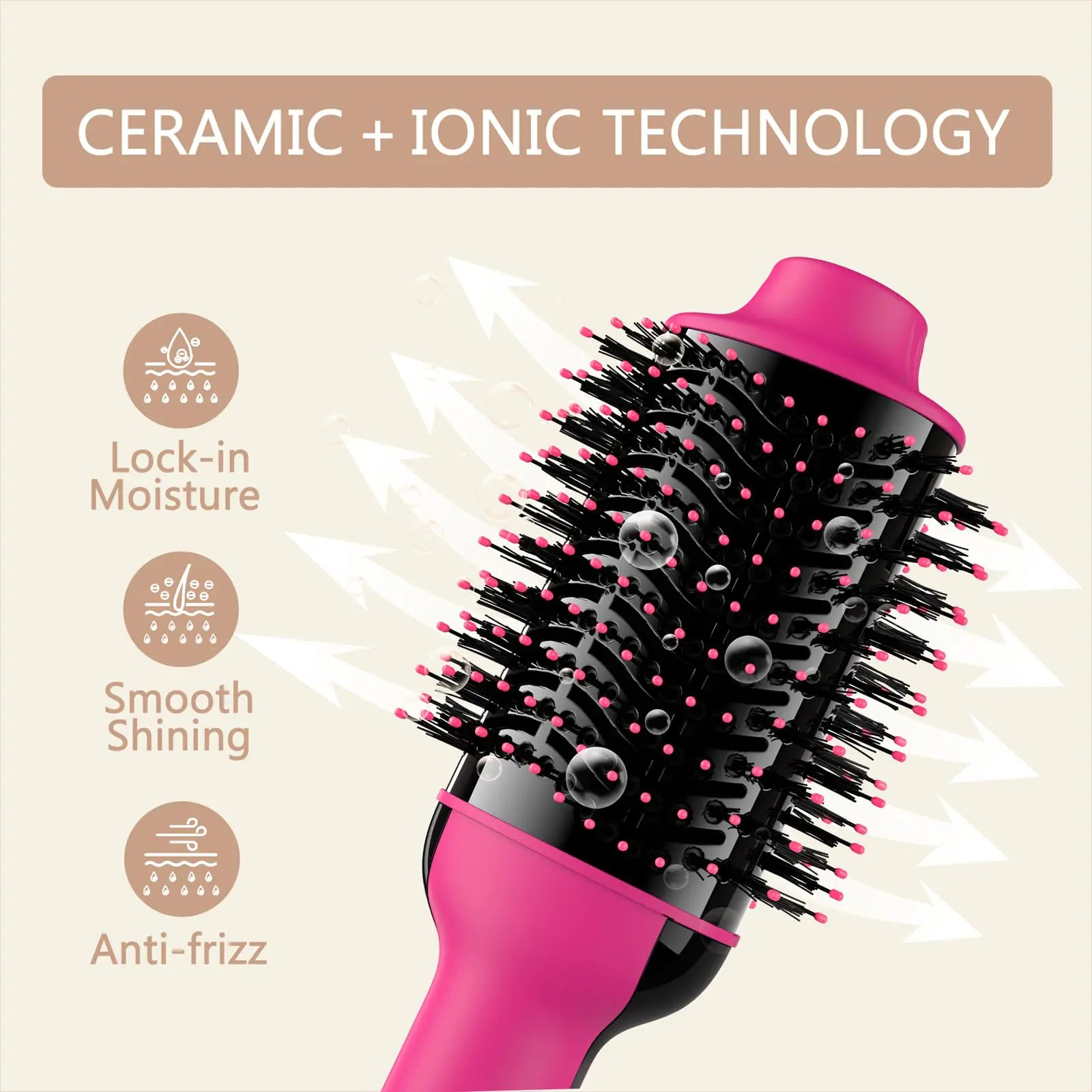 Umeely Hair Dryer Brush Blow Dryer Brush in One Upgraded 4 in 1 Hair Dryer and Styler Volumizer with Negative Ion Anti-frizz Ceramic Titanium Barrel Hot Air Brush Peach Red Mimarta