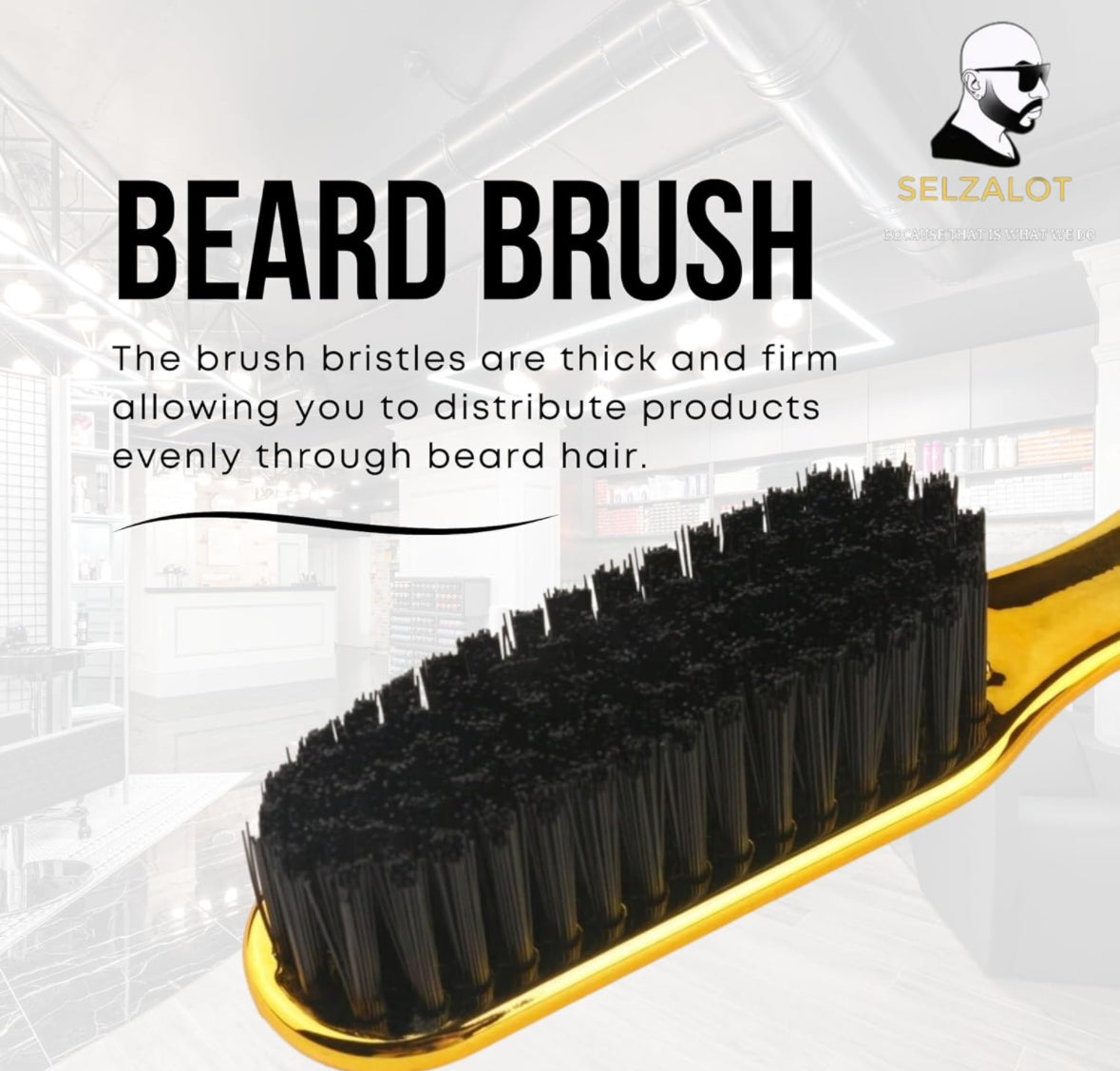 Double-Sided Beard Brush & Beard Comb Barber Brush for Grooming Beard Non-Slip & Sturdy Bristle Brush for Clean Cuts Professional Barber Comb for Beard & Hair Edge Control Brush Barber Accessories Selzalot