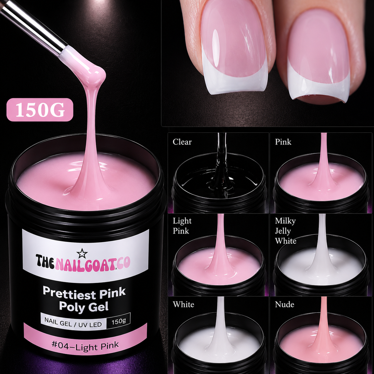 150g Self-Leveling HEMA/TPO-Free Poly Gel for Nail Professionals | TheNailGoatco TheNailGoat.Co