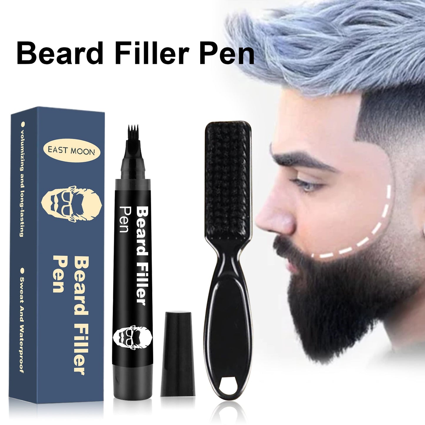 Beard Filler Pen, Detachable And Easy-To-Use Filler Pens Make It Easy To Create A Bushy Beard Hairline American Smart
