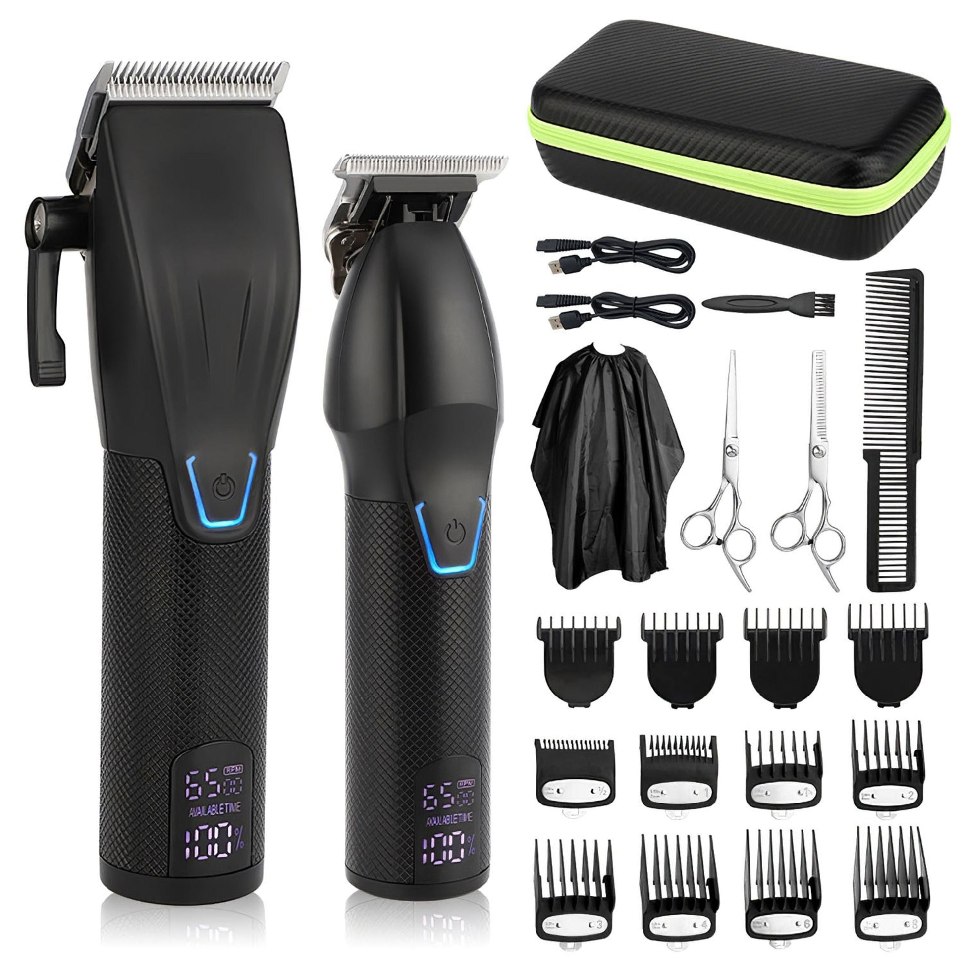 Men's Cordless Clipper Trimmer Set - Electric Barber Haircut Combo Kit with Beard T Outliner Shaver - Includes Hair Cutting Clippers and Trimmers - Hair Grooming Kit Best Product Finds