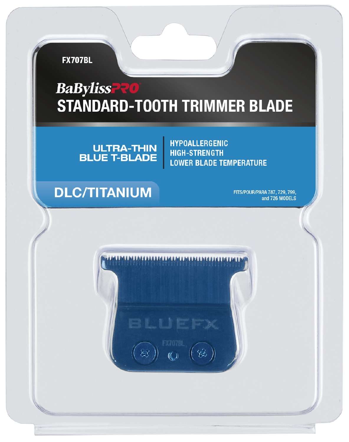 Babylisspro Standard Tooth Trimmer Blade Ultra Thin Blue T-Blade DLC/Titanium My Beauty Site Pro