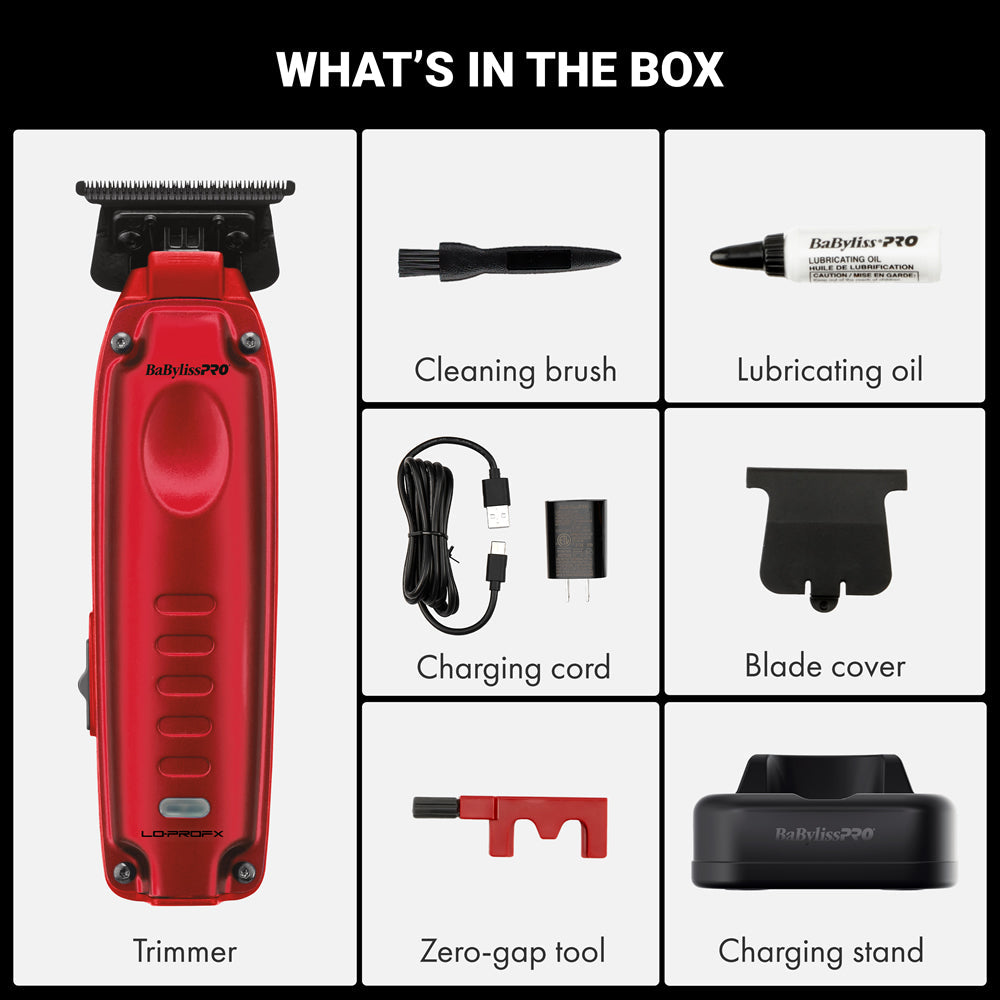 BABYLISSPRO COMPACT LO-PRO TRIMMER - RED (#FX72RD) N.O.S. Barber Supply
