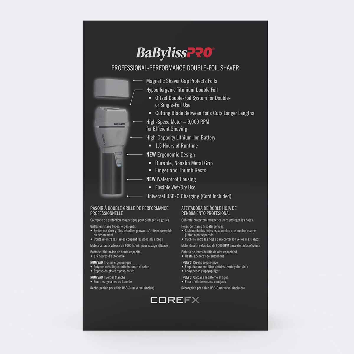 BaBylissPRO® COREFX Double-Foil Shaver (FX75FS2) Certified Clippers