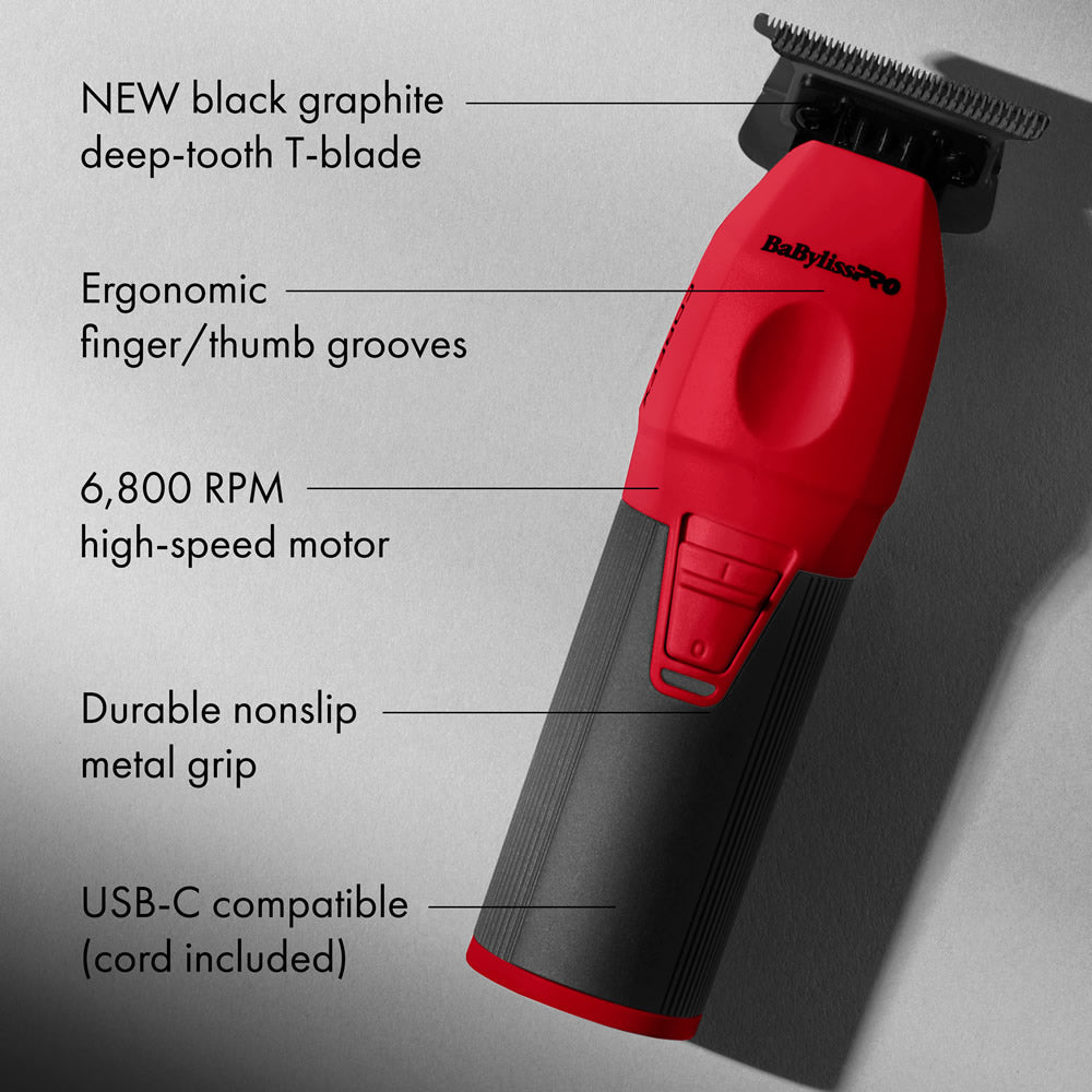 BABYLISSPRO COREFX TRIMMER - RED (#FX76RD) N.O.S. Barber Supply