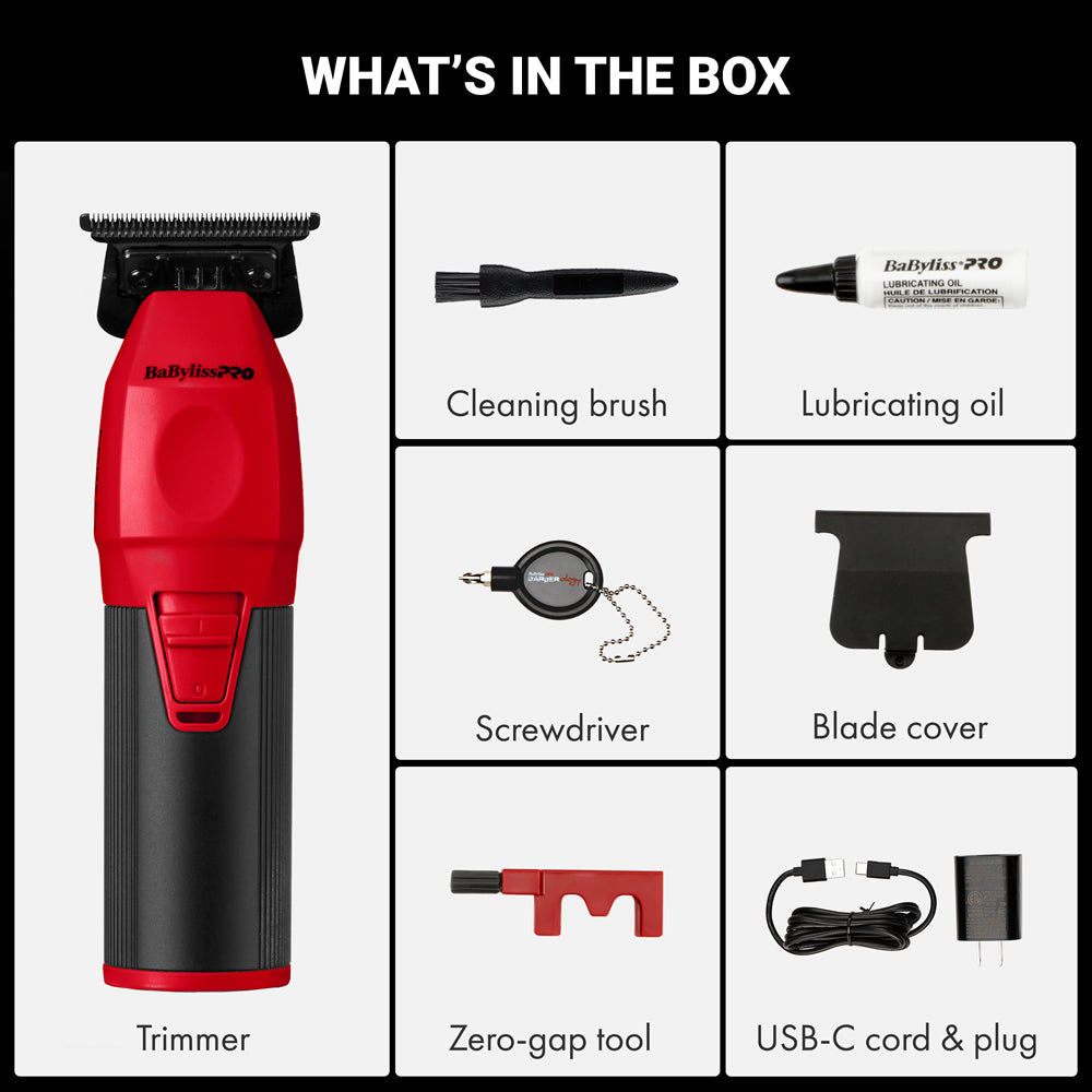BABYLISSPRO COREFX TRIMMER - RED (#FX76RD) N.O.S. Barber Supply