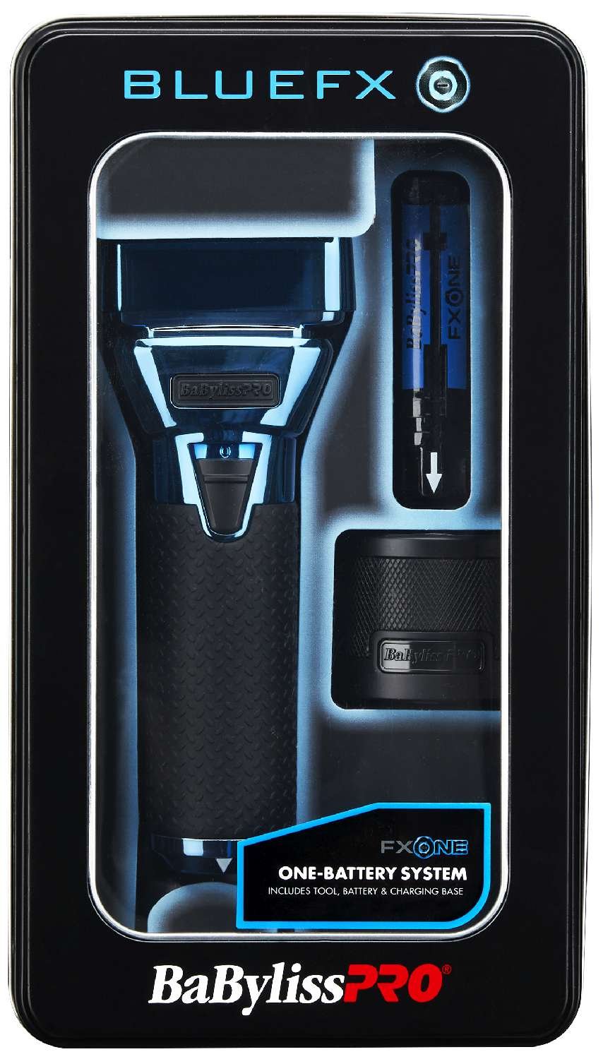BABYLISSPRO BLUEFX ONE ALL METAL INTERCHANGEABLE BATTERY DOUBLE FOIL SHAVER My Beauty Site Pro